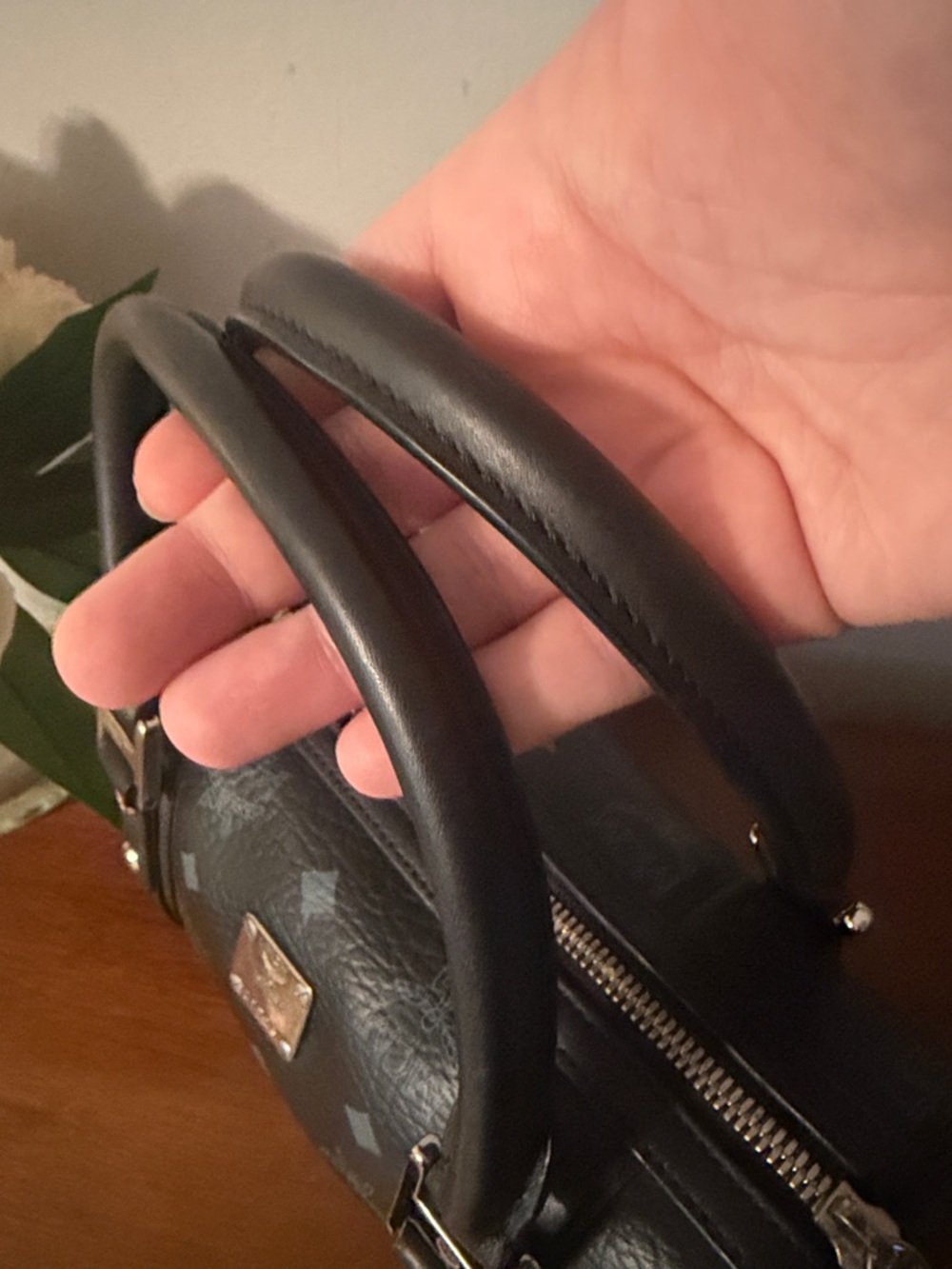 MCM Black Visetos Mini Satchel with Silver Hardware - Picture 9 of 14